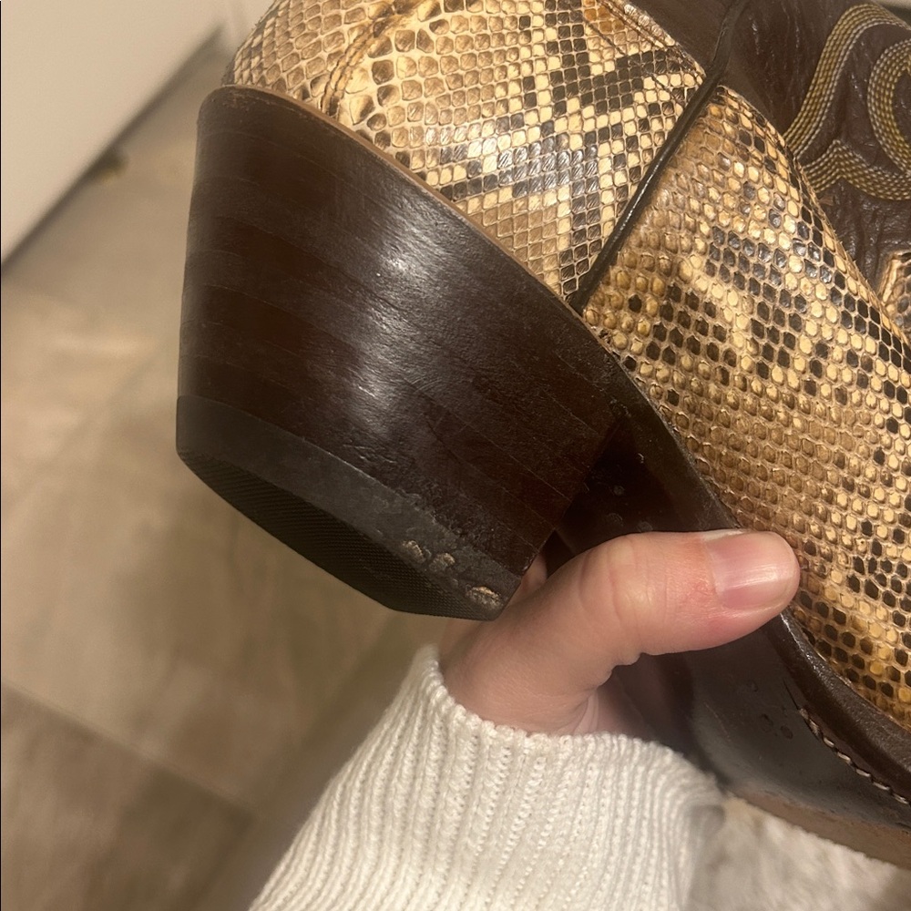 Justin Boots - J4277 - brown leather and snakeskin - Picture 7 of 9